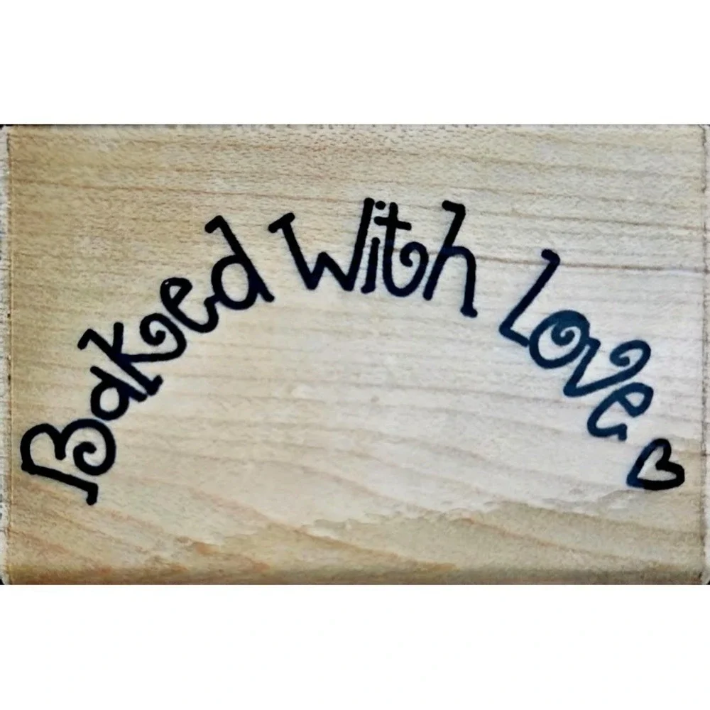 JRL Design Baked With Love S383 Heart 2X2.75 Rubber Stamp #Q91